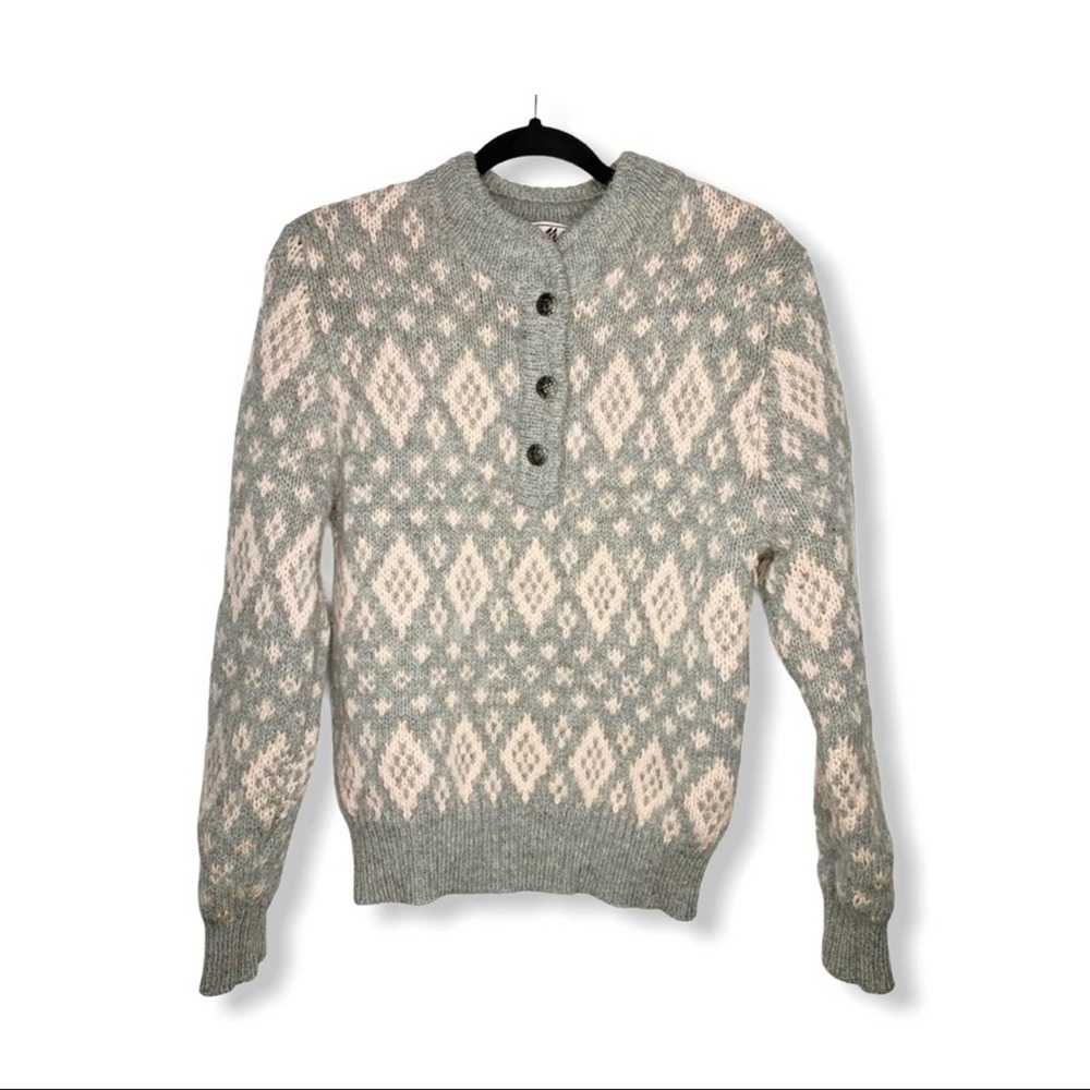 DONNER MOUNTAIN / vintage gray wool sweater / M